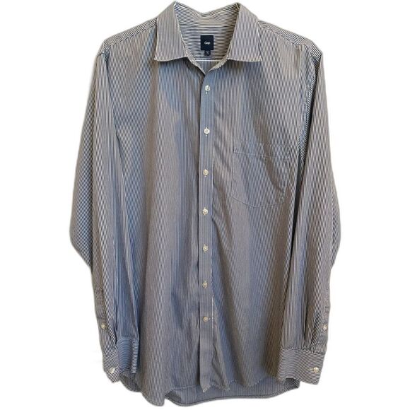 GAP Other - Gap Navy and White Striped Button Down Dress Shirt Men's Sz XL Tall